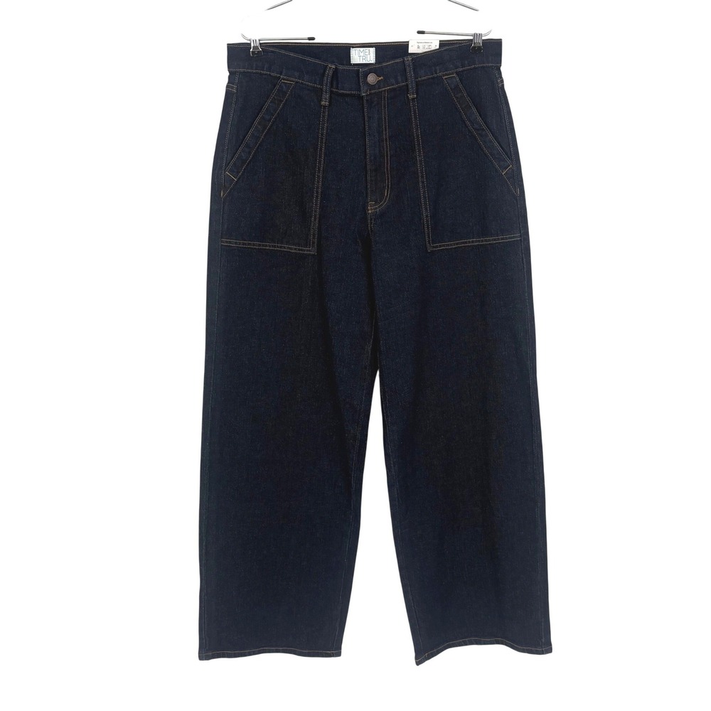Time and Tru Utility Trouser Women 4 Rinse Wash Wide Leg Relaxed Fit Jeans NEW